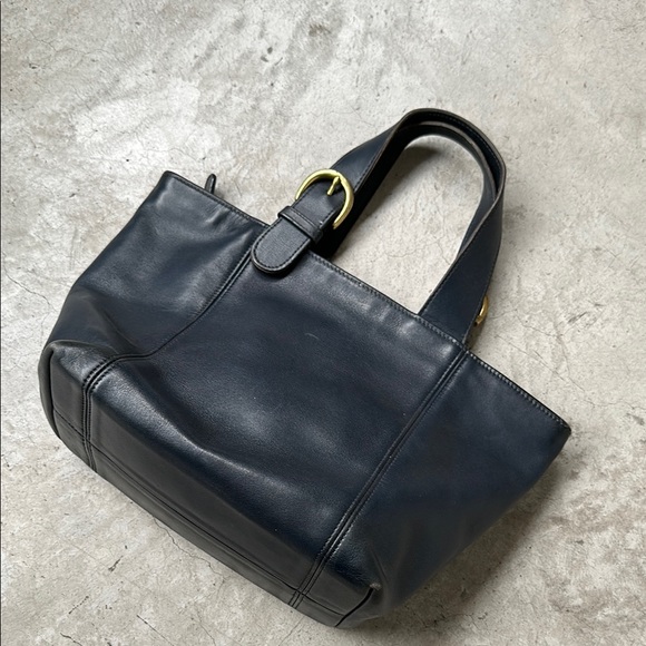 Coach vintage navy Leather Tote Bag - Picture 4 of 8